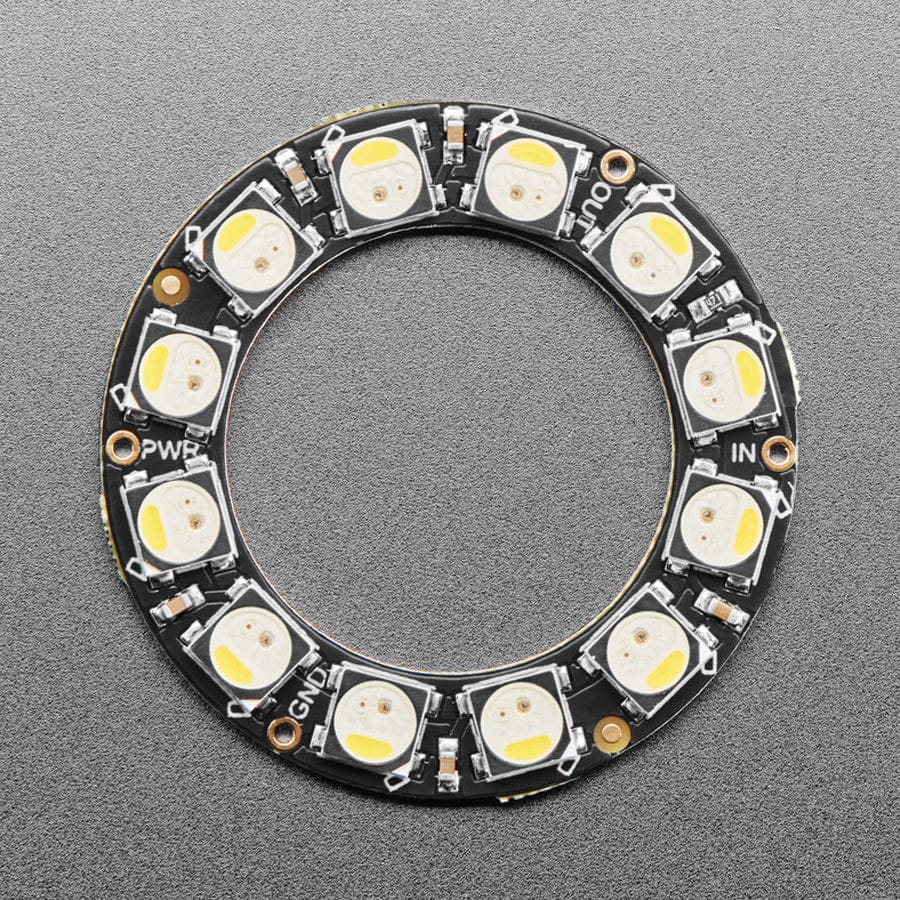NeoPixel Ring - 12 x 5050 RGBW LEDs w/ Integrated Drivers (Cool White - 6000K) - Image 2