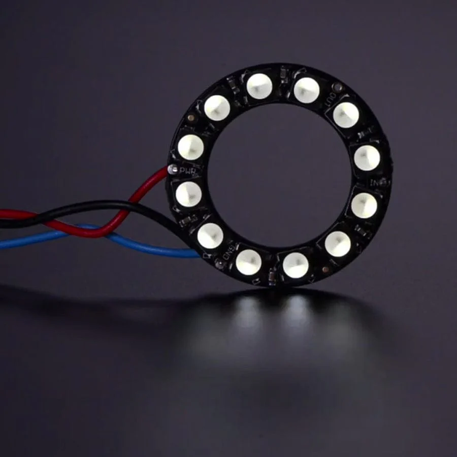 NeoPixel Ring - 12 x 5050 RGBW LEDs w/ Integrated Drivers (Cool White - 6000K) - Image 3