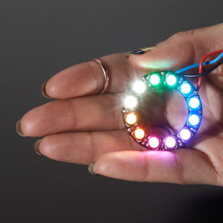 NeoPixel Ring - 12 x 5050 RGBW LEDs w/ Integrated Drivers (Cool White - 6000K) - Image 4
