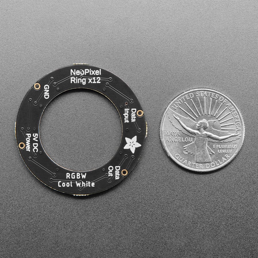 NeoPixel Ring - 12 x 5050 RGBW LEDs w/ Integrated Drivers (Cool White - 6000K) - Image 5