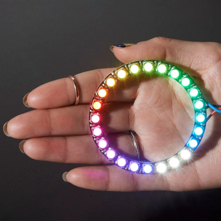 NeoPixel Ring - 24 x 5050 RGBW LEDs w/ Integrated Drivers (Cool White - 6000K) - Image 4