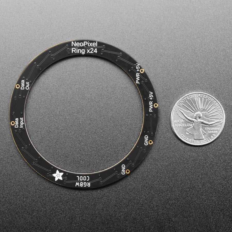 NeoPixel Ring - 24 x 5050 RGBW LEDs w/ Integrated Drivers (Cool White - 6000K) - Image 5