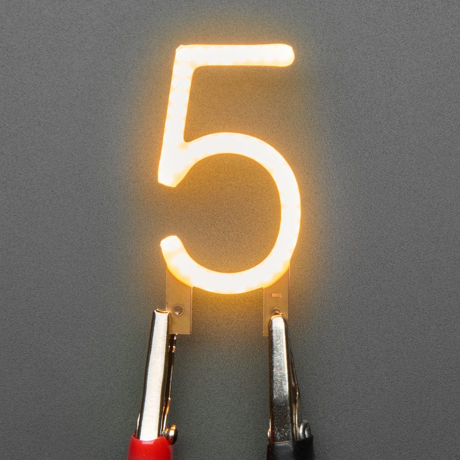 Number LED Filament - Warm White "5"