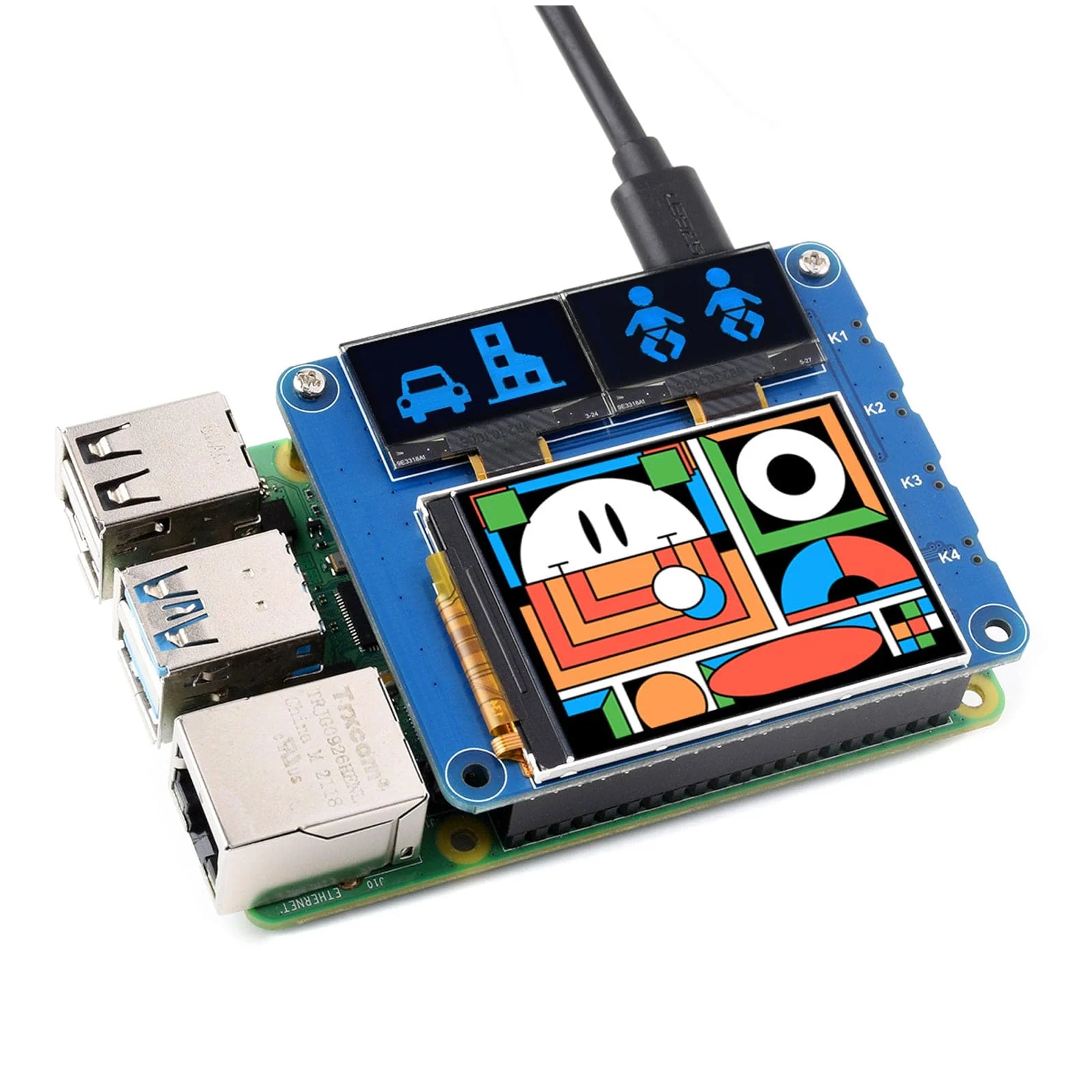OLED/LCD Triple Screen HAT for Raspberry Pi - Image 7