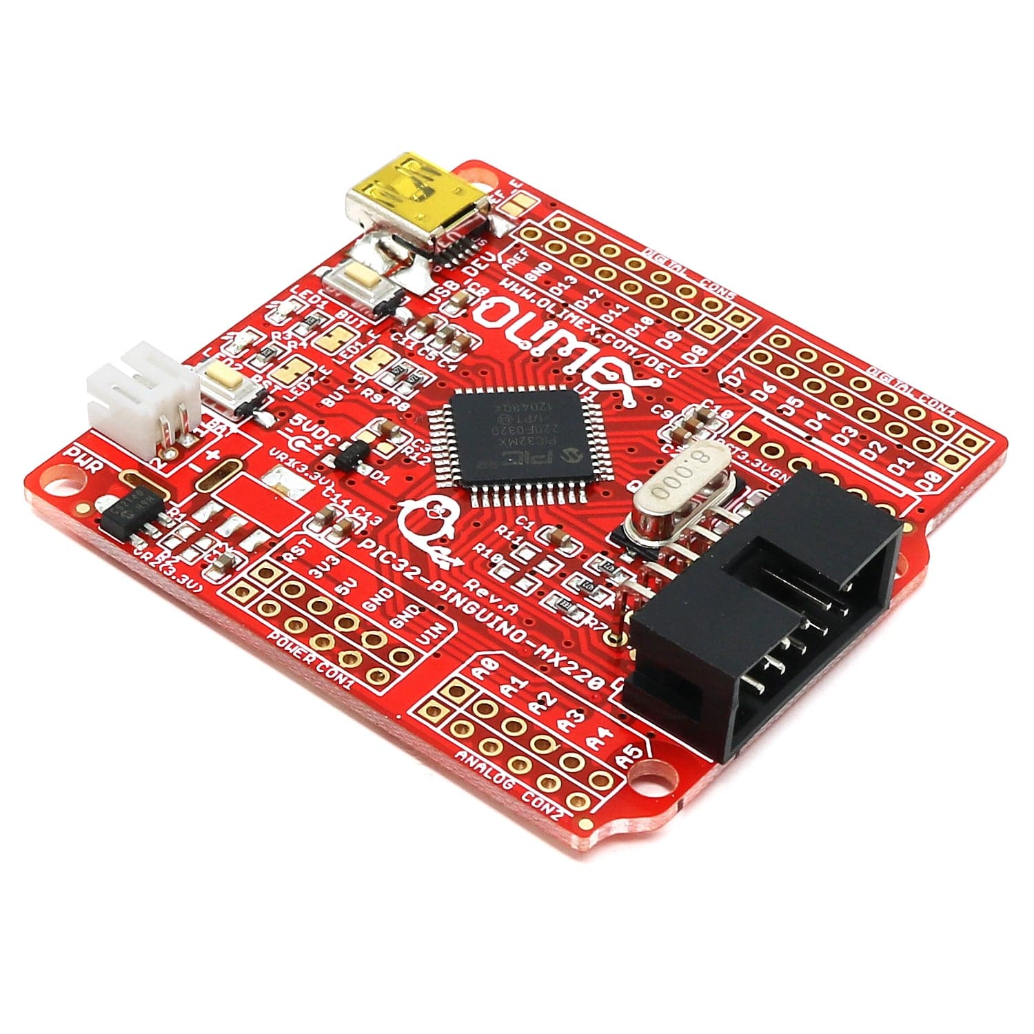 Olimex PIC32-PINGUINO-MX220 32-Bit Pinguino Development Board [Discontinued] - Image 2