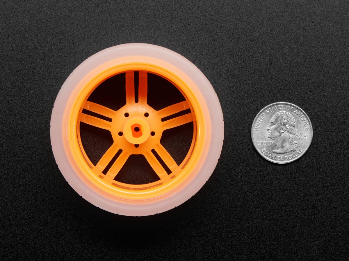 Orange and Clear TT Motor Wheel for TT DC Gearbox Motor - Image 3