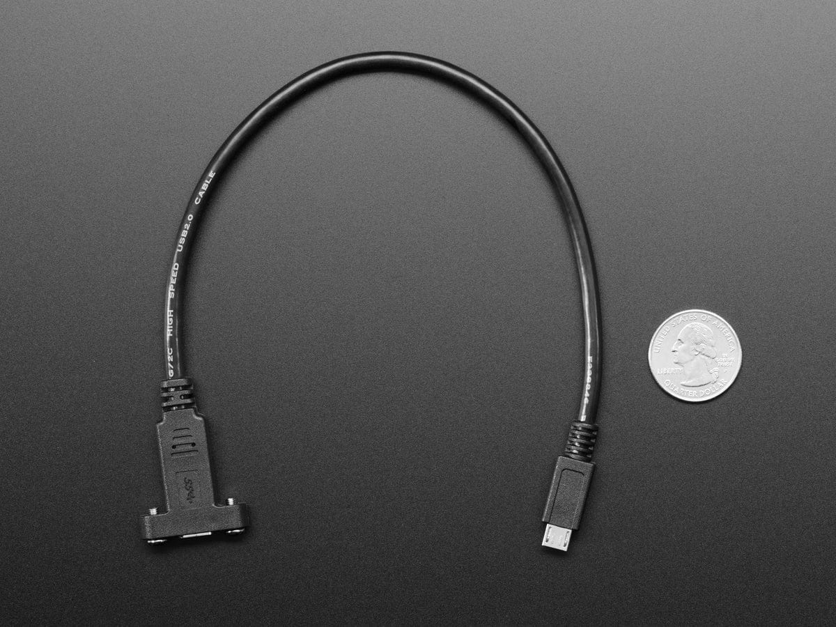 Panel Mount Cable USB C to Micro B Male - 30cm - Image 4