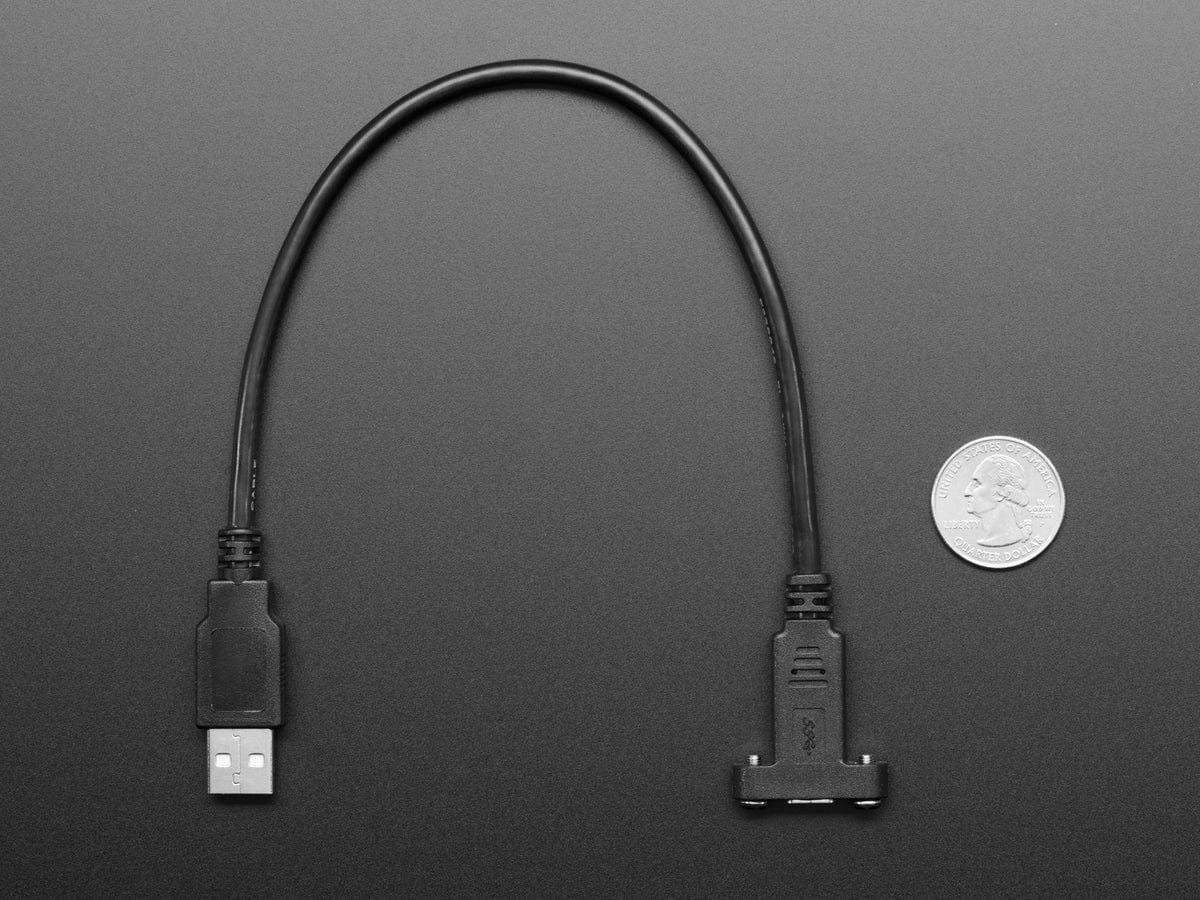Panel Mount Cable USB C to Type A - 30cm - Image 4
