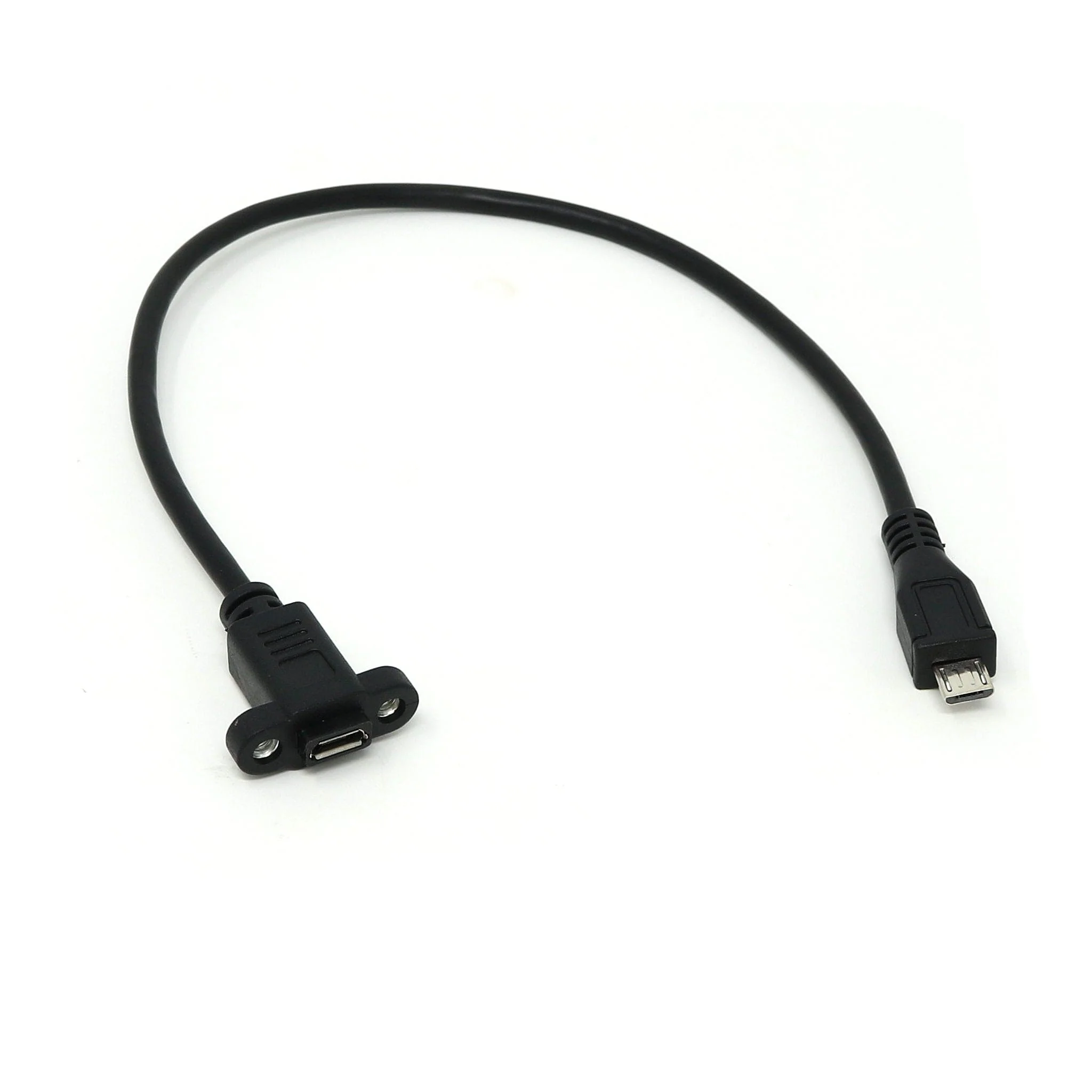 Panel Mount Extension USB Cable - Micro-USB Male to Female - Image 2