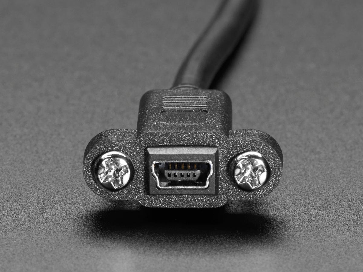 Panel Mount Extension USB Cable - Mini B Male to Mini B Female - Image 3