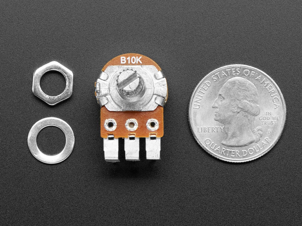 Panel Mount Right Angle 10K Linear Potentiometer w/On-Off Switch (10K Linear w/ Switch) - Image 3