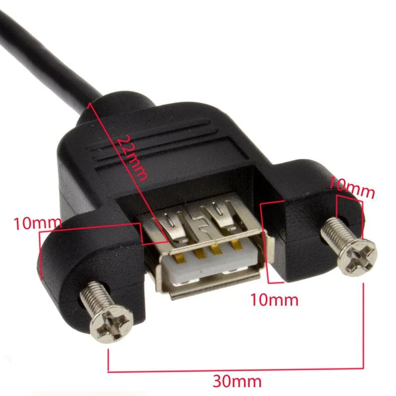 Panel Mount USB A Male to USB A Female - 50cm [discontinued] - Image 3