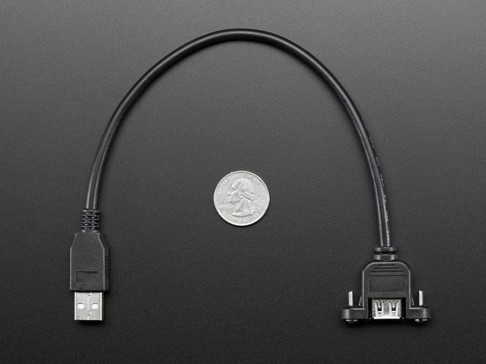 Panel Mount USB Cable - A Male to A Female [Discontinued] - Image 3