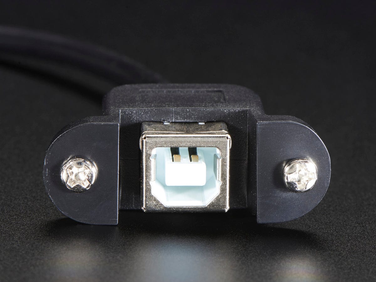 Panel Mount USB Cable - B Female to Micro-B Male - Image 2