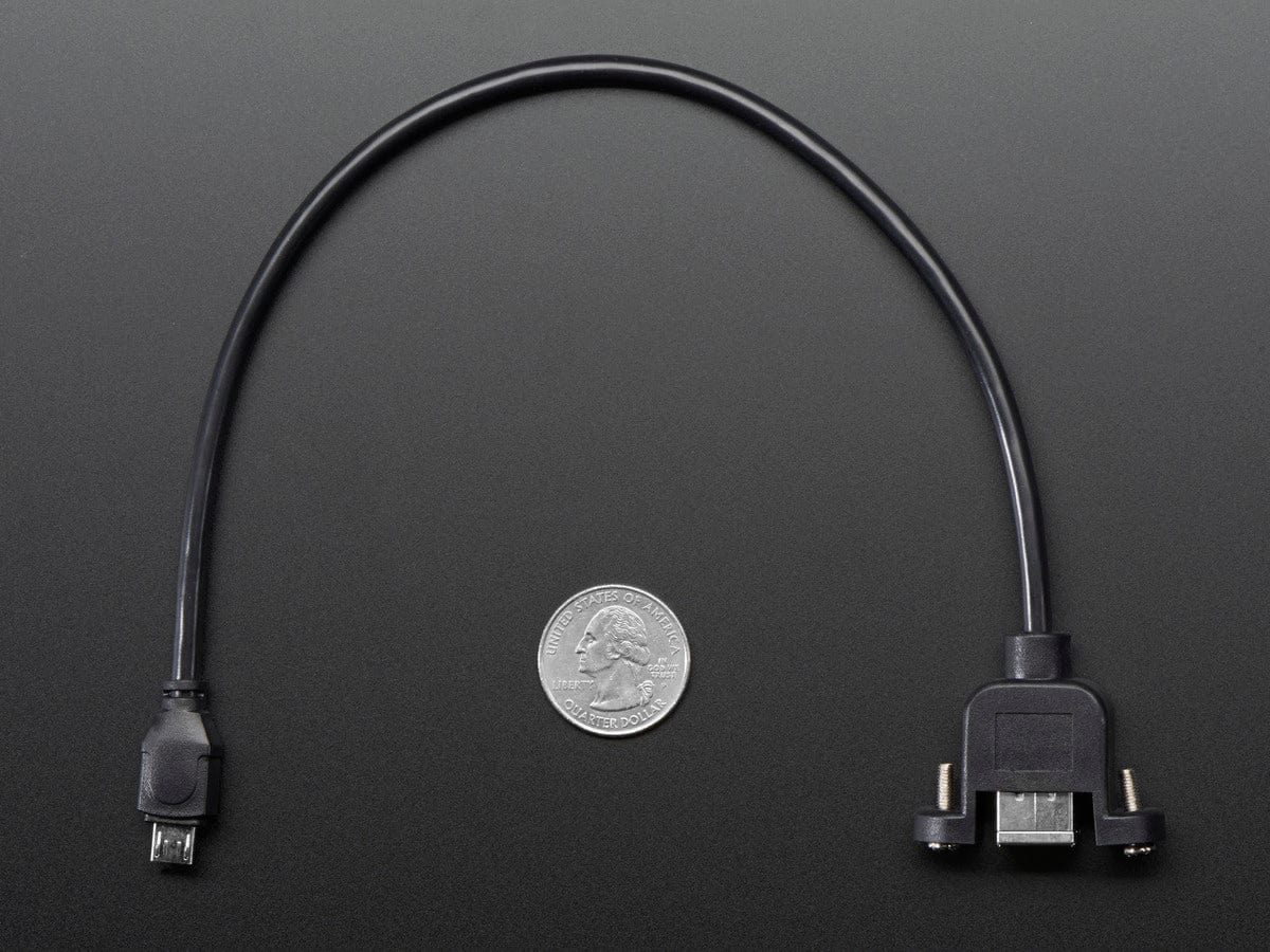 Panel Mount USB Cable - B Female to Micro-B Male - Image 4