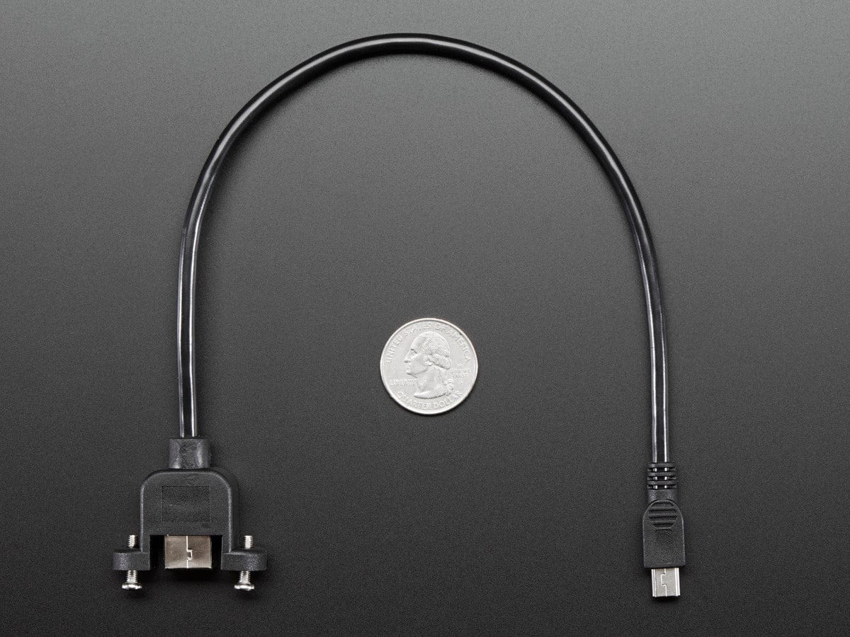 Panel Mount USB Cable - B Female to Mini-B Male - Image 2