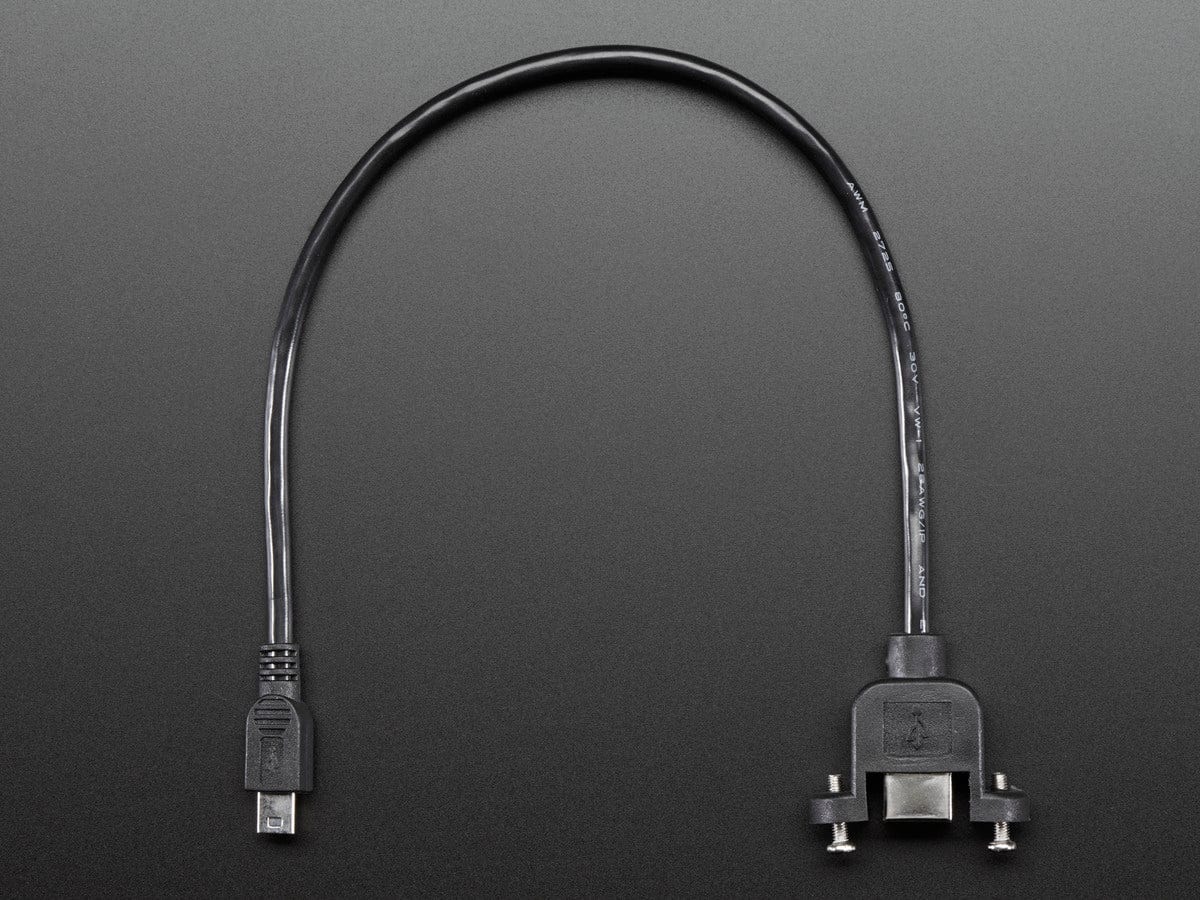 Panel Mount USB Cable - B Female to Mini-B Male - Image 3