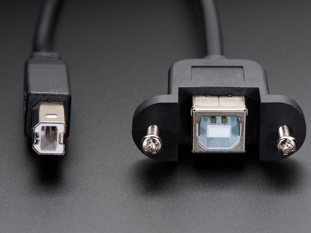 Panel Mount USB Cable - B Male to B Female - Image 2