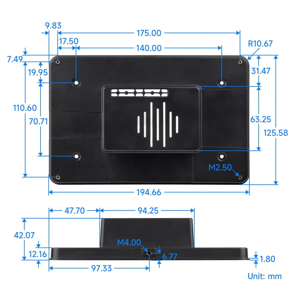 Panel Mounting Enclosure for Raspberry Pi Touch Display 2 7" - Image 9