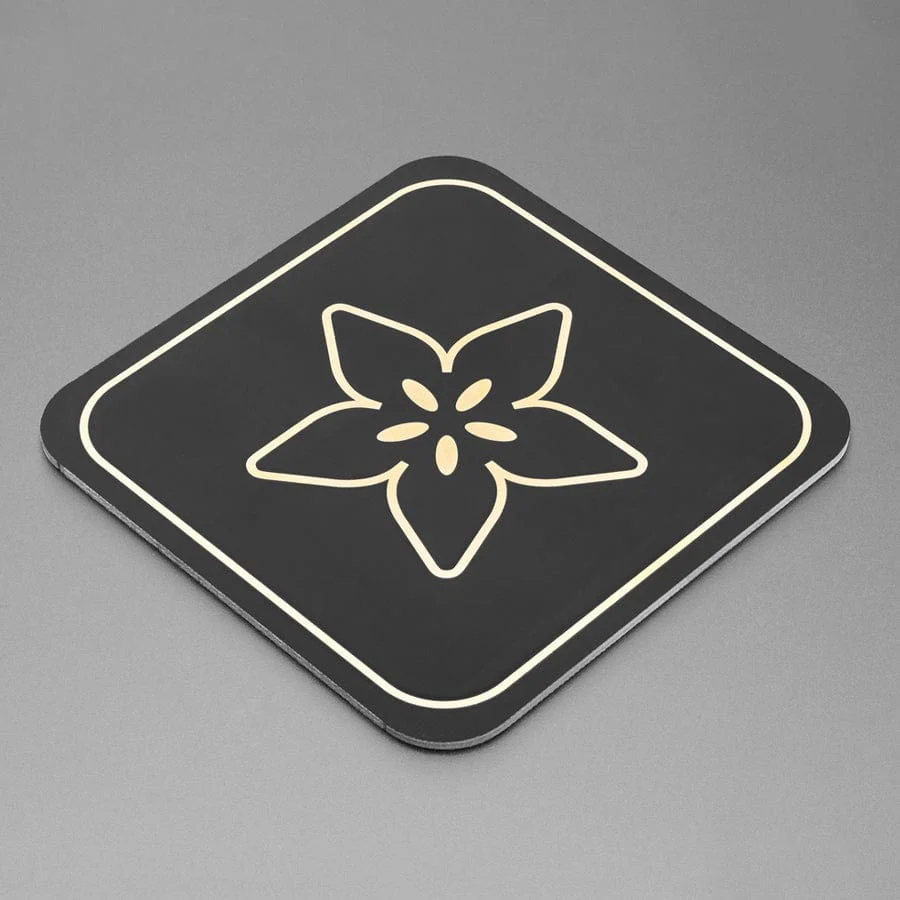 PCB Coaster with Gold Adafruit Logo