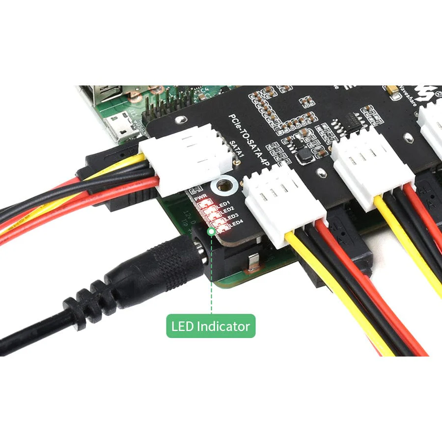 PCI-E to 4-channel SATA 3.0 Adapter for CM4 IO Board - Image 5