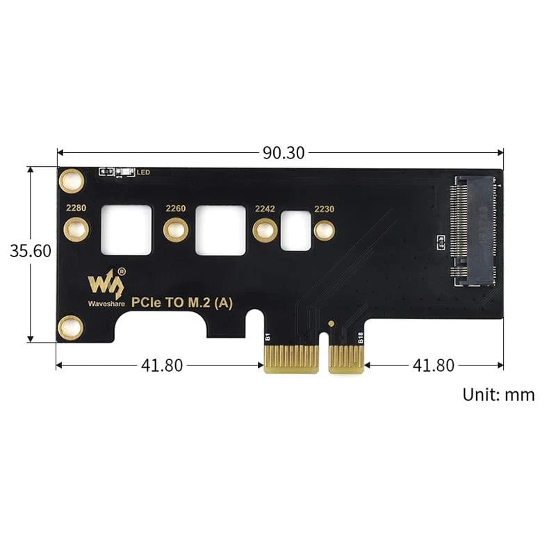 PCIe to M.2 Adapter (A) for Raspberry Pi CM4 IO Board - Image 8