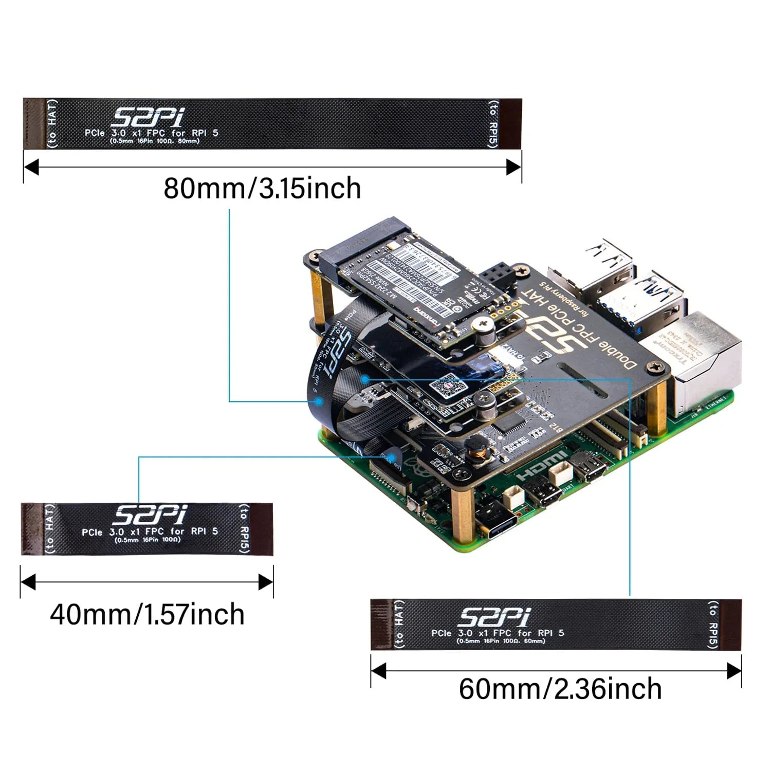 PCIe Cable Selection Pack for Raspberry Pi 5 - Image 2