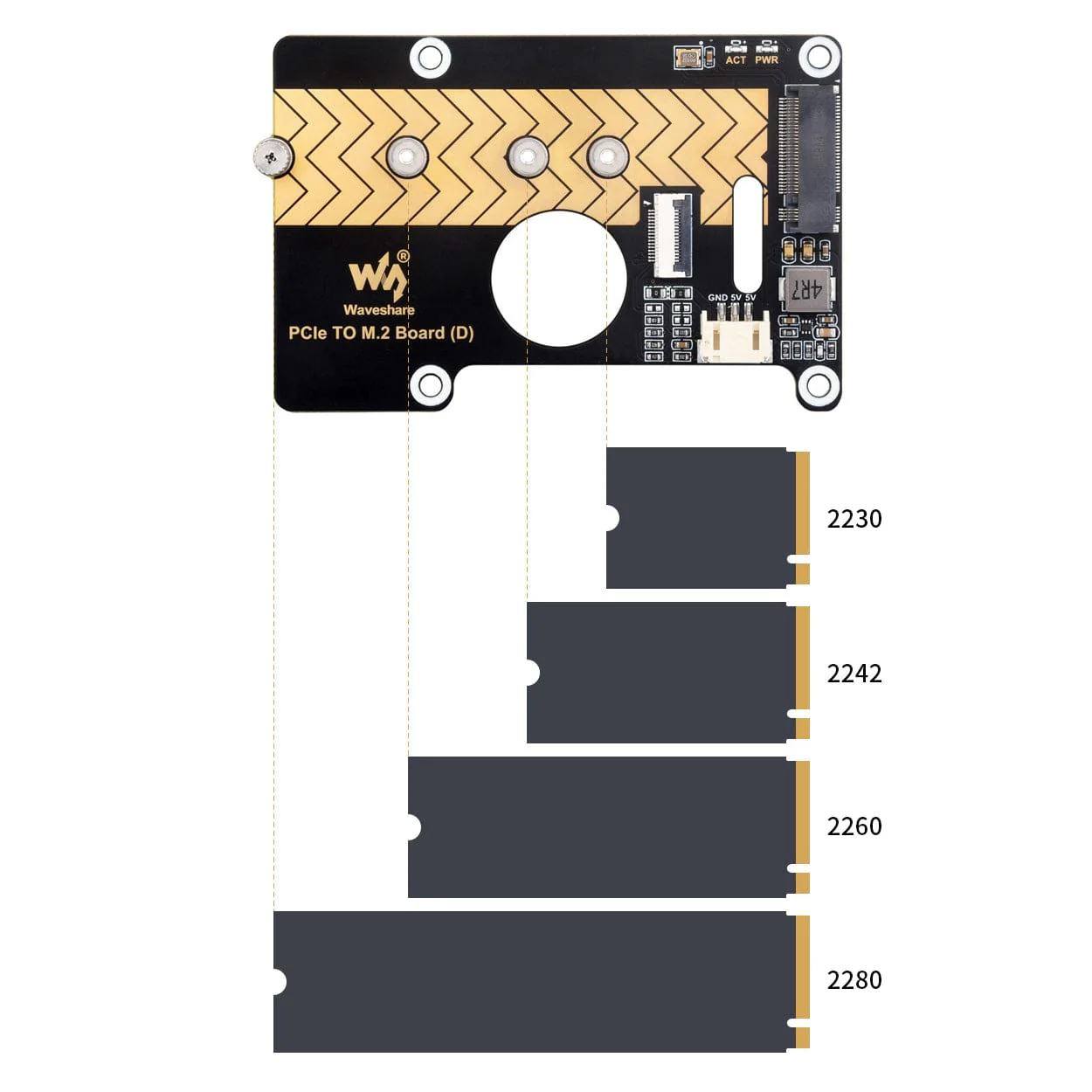 M.2 Adapter Board (D) for Raspberry Pi 5 - Image 5