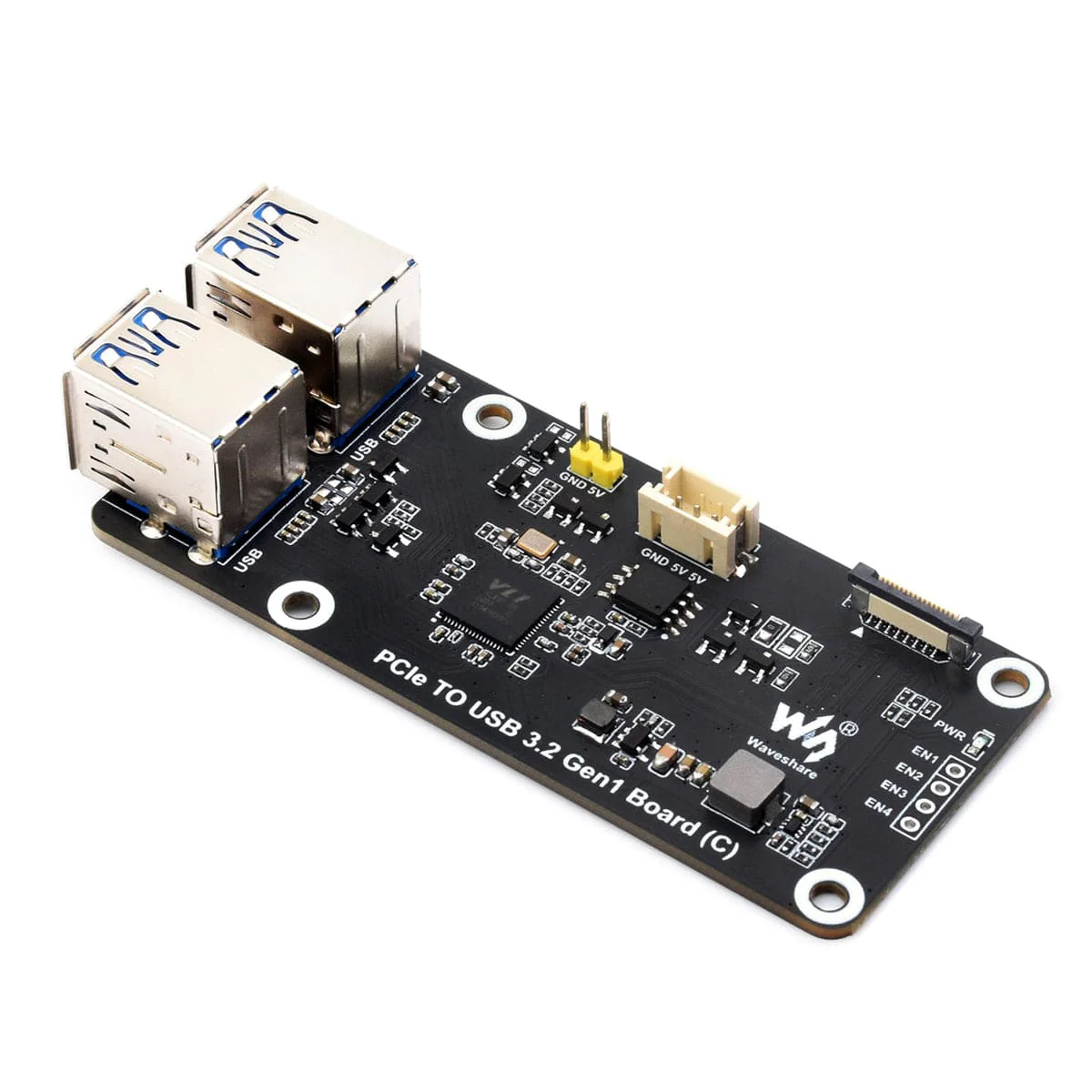 PCIe to 4-Channel USB 3.2 Gen1 Board (C) for Raspberry Pi 5 - Image 2
