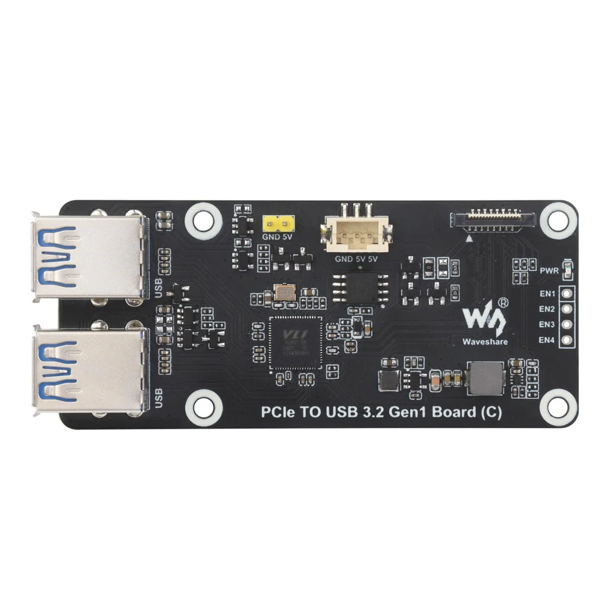 PCIe to 4-Channel USB 3.2 Gen1 Board (C) for Raspberry Pi 5 - Image 3
