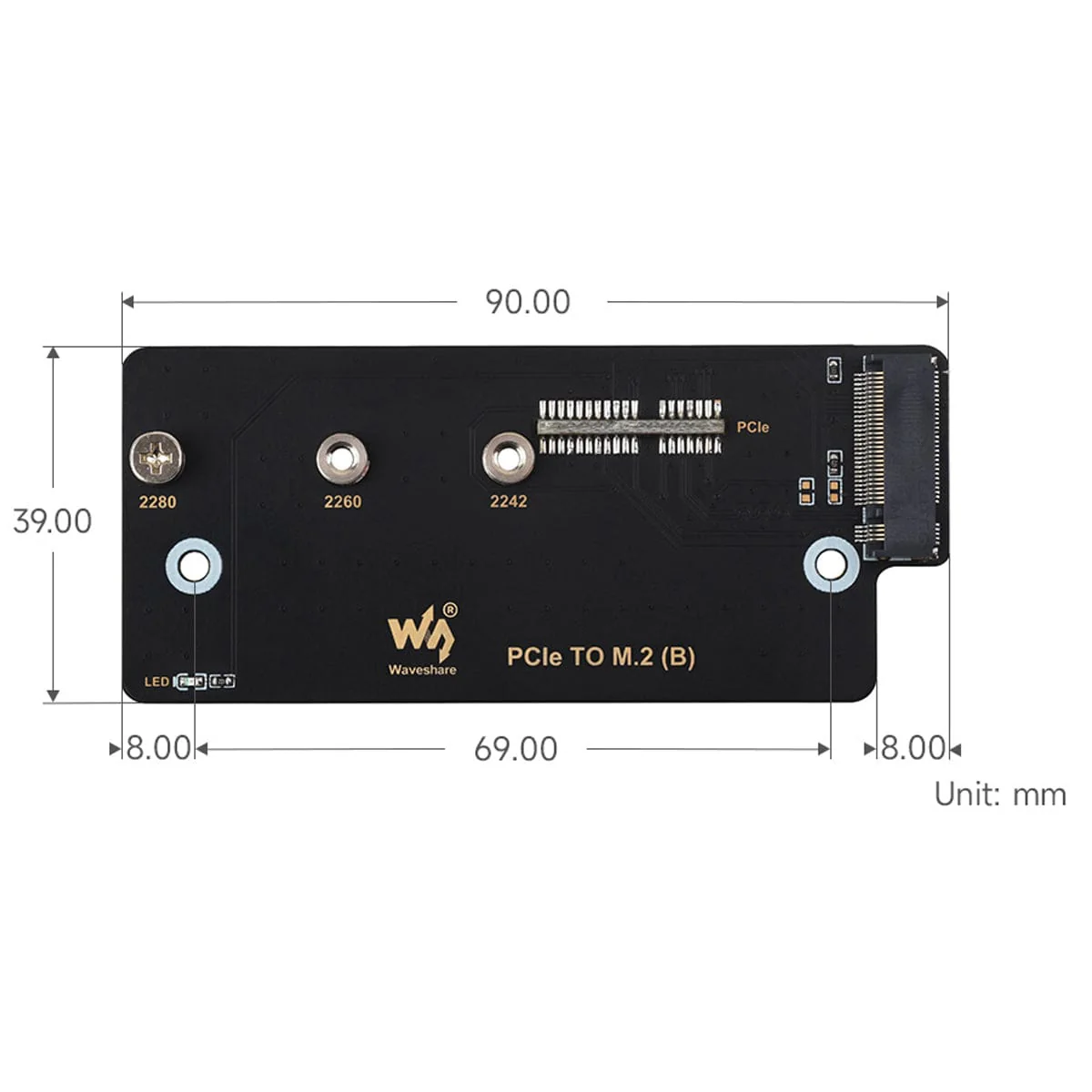 PCIe to M.2 adapter (B) for Raspberry Pi CM4 IO Board - Image 5