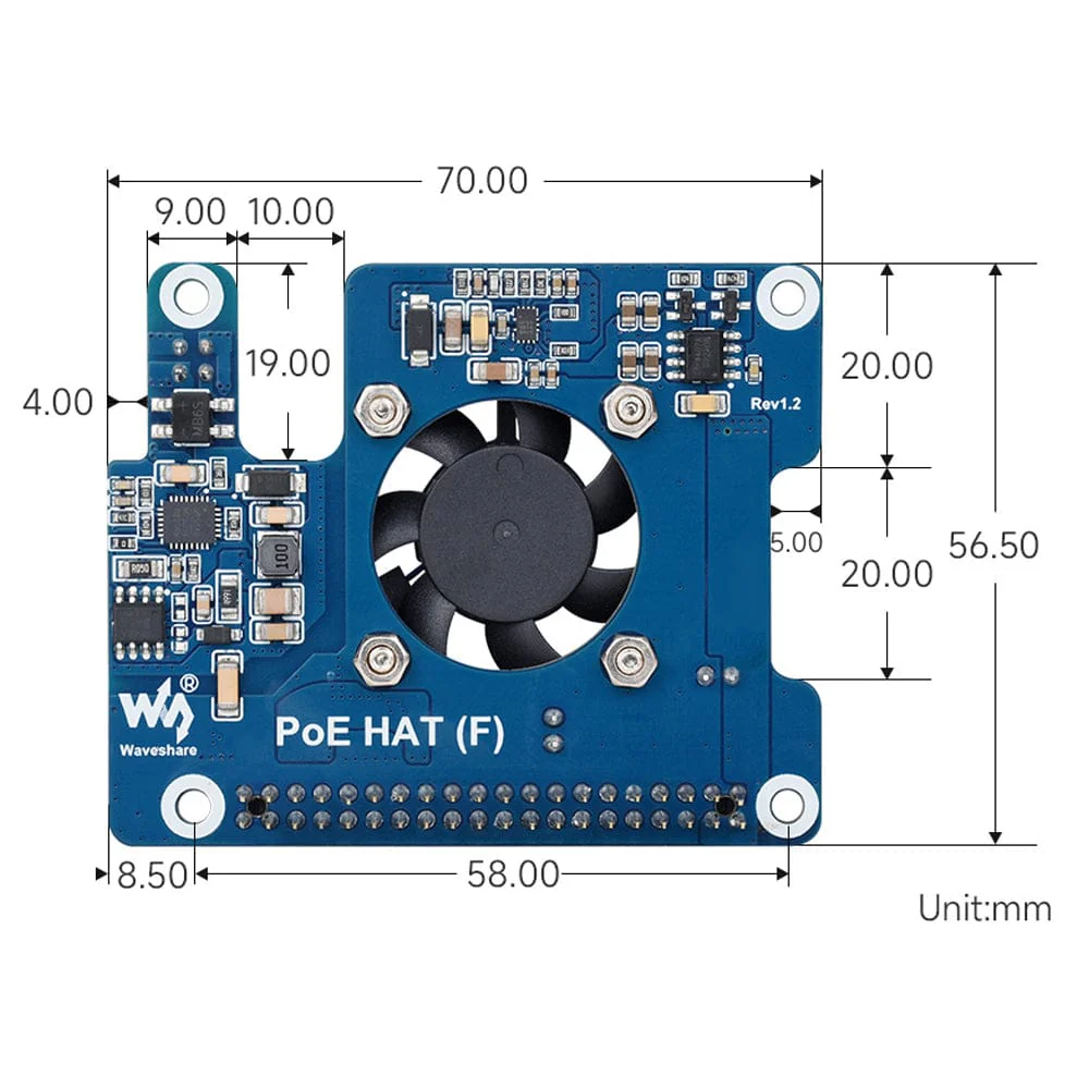 PoE HAT (F) for Raspberry Pi 5 (5V/12V Outputs) - Image 7