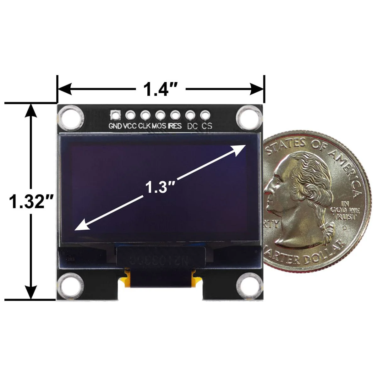 Pololu 1.3" Graphical OLED Display 128x64 - Image 6
