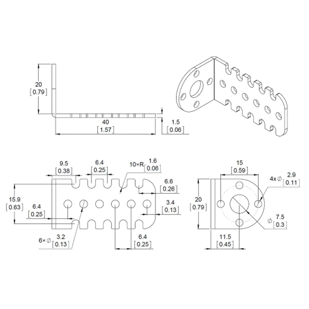 Pololu 20D Metal Gearmotor Bracket Pair - Image 3