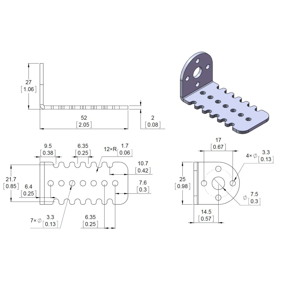 Pololu 25D Metal Gearmotor Bracket Pair - Image 3