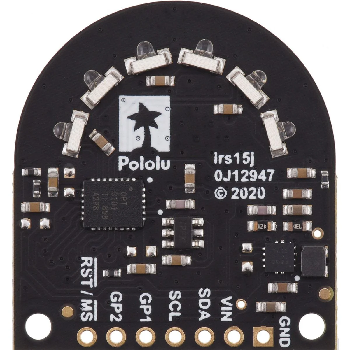 Pololu 3-Channel Wide FOV Time-of-Flight Distance Sensor OPT3101 (No Headers) - Image 3
