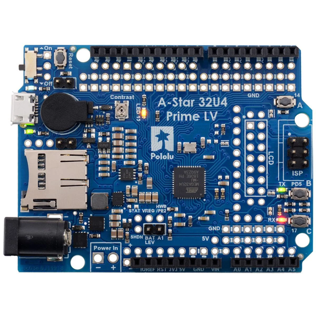 Pololu A-Star 32U4 Prime LV MicroSD [Discontinued] - Image 2