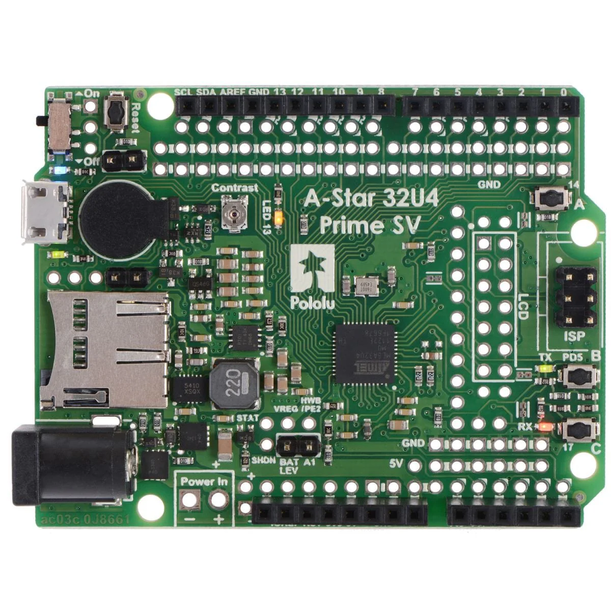 Pololu A-Star 32U4 Prime SV MicroSD [discontinued] - Image 2