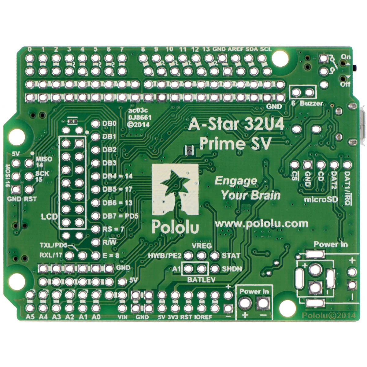 Pololu A-Star 32U4 Prime SV MicroSD [discontinued] - Image 3