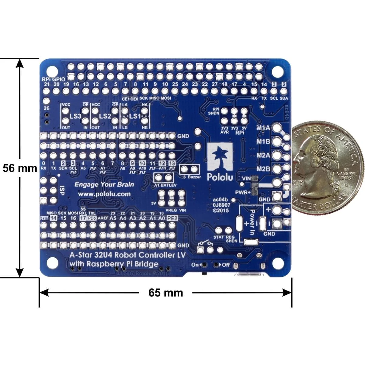 Pololu A-Star 32U4 Robot Controller LV with Raspberry Pi Bridge - Image 10