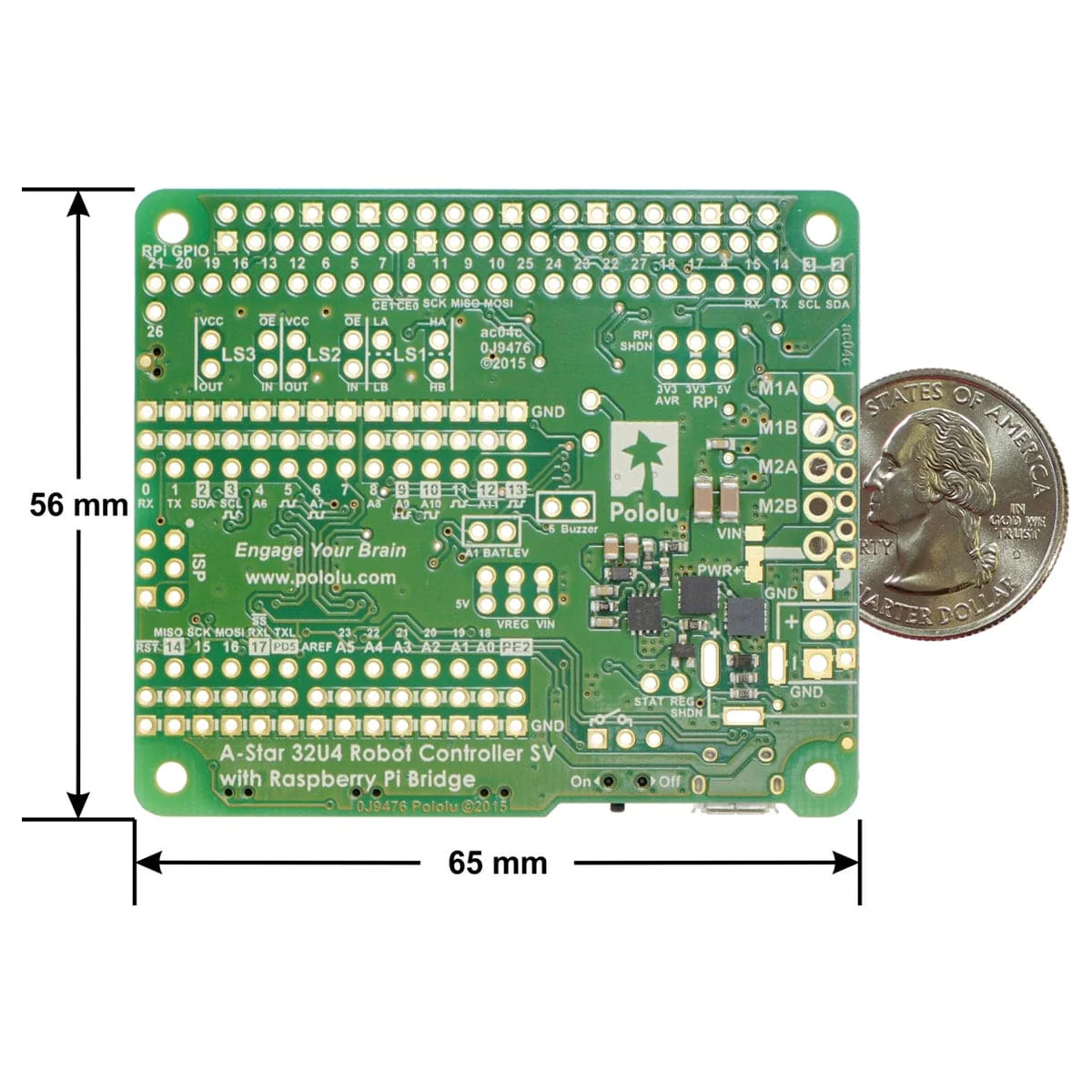 Pololu A-Star 32U4 Robot Controller SV with Raspberry Pi Bridge - Image 7