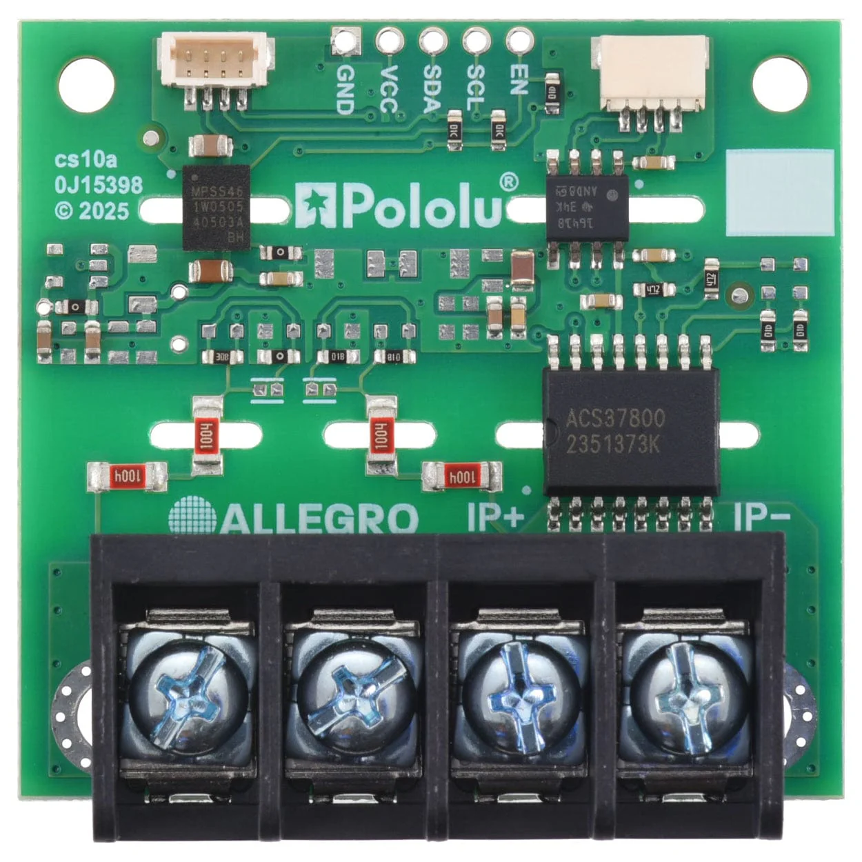 Pololu ACS37800KMACTR-030B3-I2C Power Monitor Carrier with Secondary I²C Isolation (Soldered Terminal Block) - Image 3