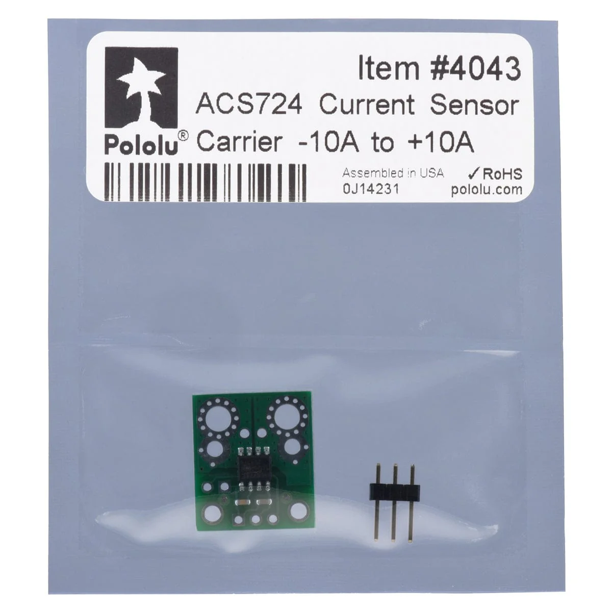 Pololu ACS724 Current Sensor Carrier -10A to +10A - Image 5