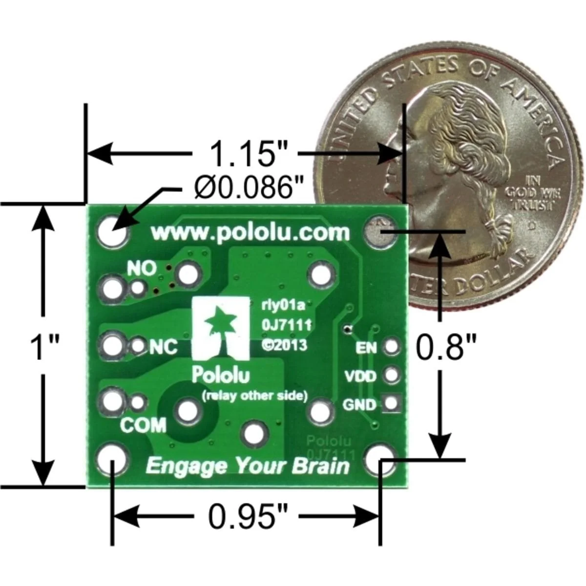 Pololu Basic SPDT Relay Carrier with 5VDC Relay (Assembled) - Image 6
