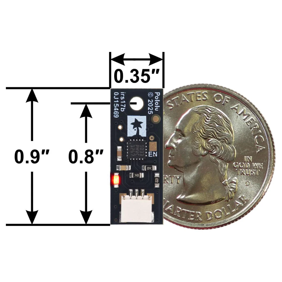 Pololu Distance Sensor v2 with Pulse Width Output and Side-Entry Connector - 50cm Range - Image 7