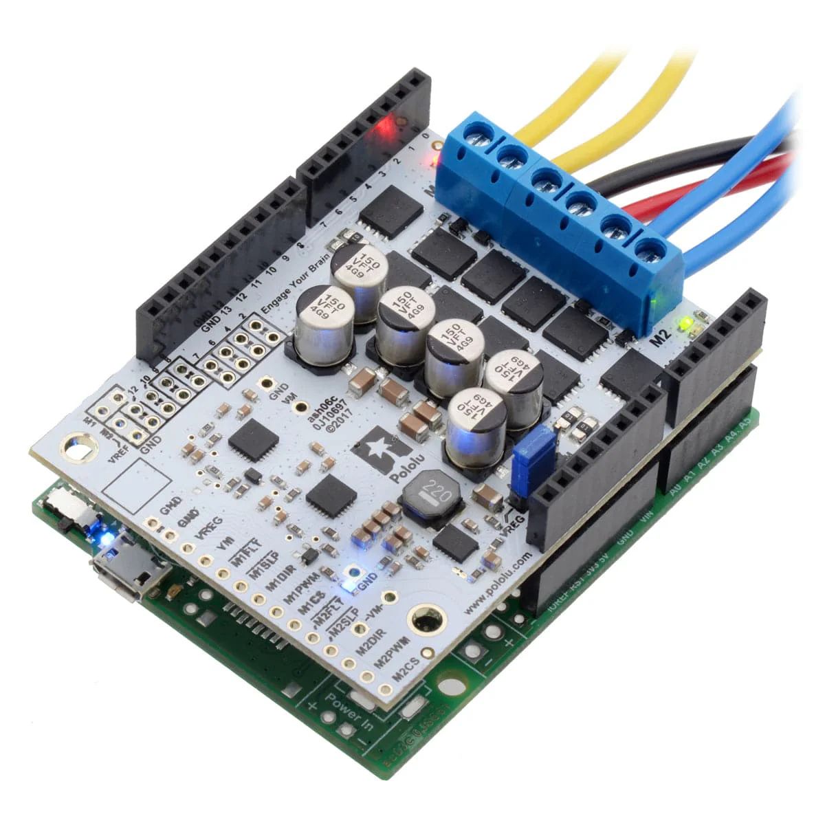 Pololu Dual G2 High-Power Motor Driver 24v18 Shield for Arduino - Image 5