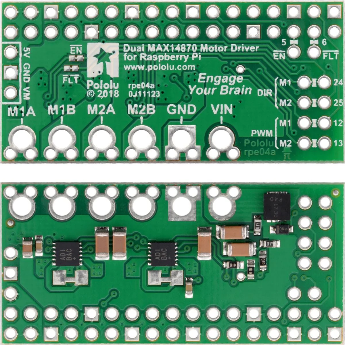Pololu Dual MAX14870 Motor Driver for Raspberry Pi (Assembled) [Discontinued] - Image 4