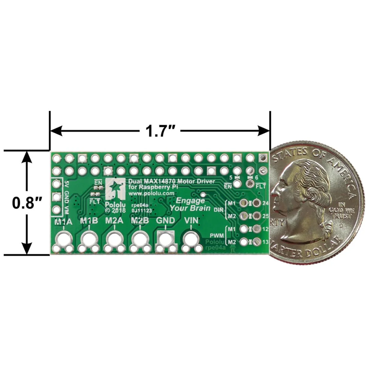 Pololu Dual MAX14870 Motor Driver for Raspberry Pi (Assembled) [Discontinued] - Image 5