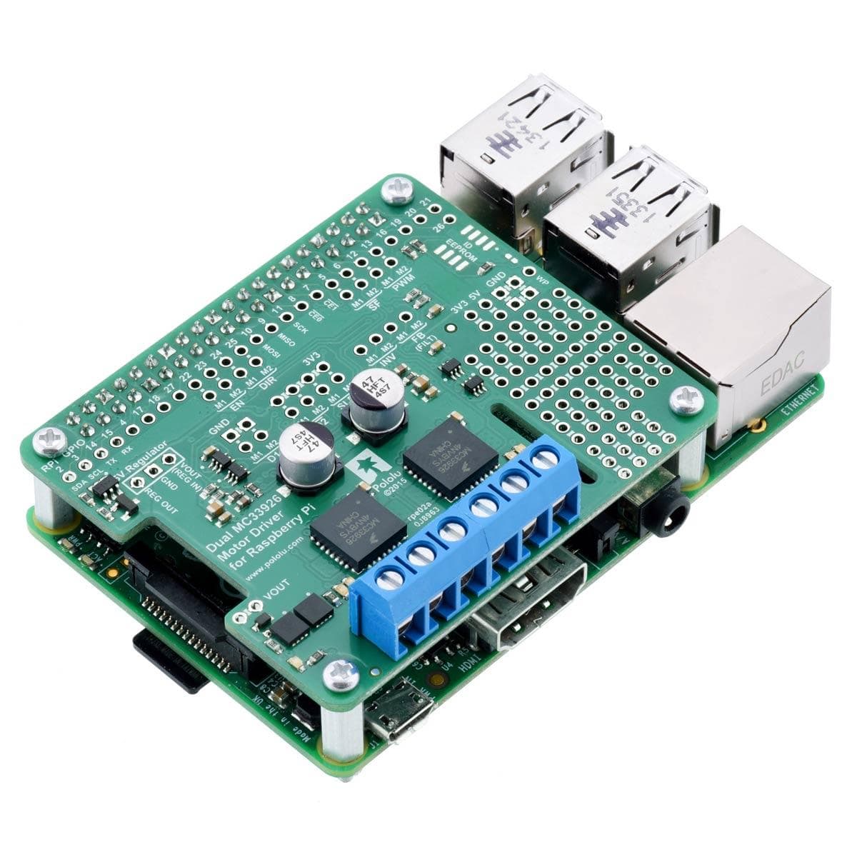 Pololu Dual MC33926 Motor Driver for Raspberry Pi (Assembled) - Image 4