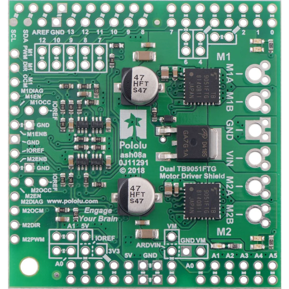 Pololu Dual TB9051FTG Motor Driver Shield for Arduino - Image 3